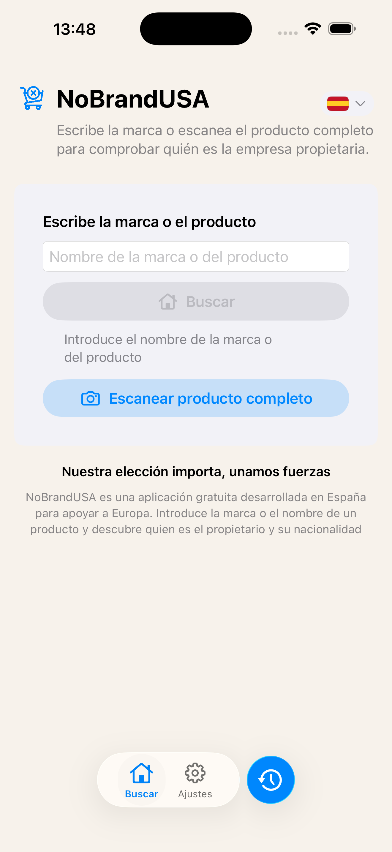 NoBrandUsa - NoMarcasUSA - pantalla de búsqueda